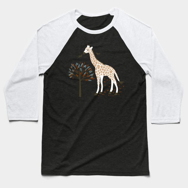 giraffe Baseball T-Shirt by Petit Faon Prints